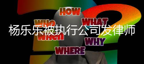 明 年已乐被杨乐执行转让发律公司股权称其师声